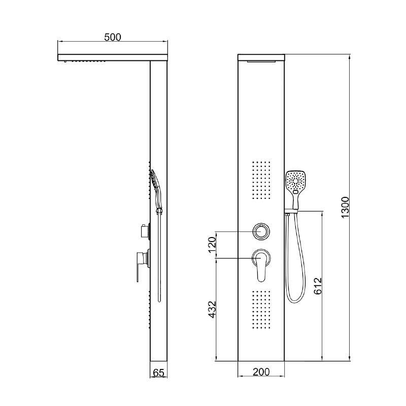 Columna de ducha con hidromasaje Serie Elisabeth BT2483 blanca - Imagen 3