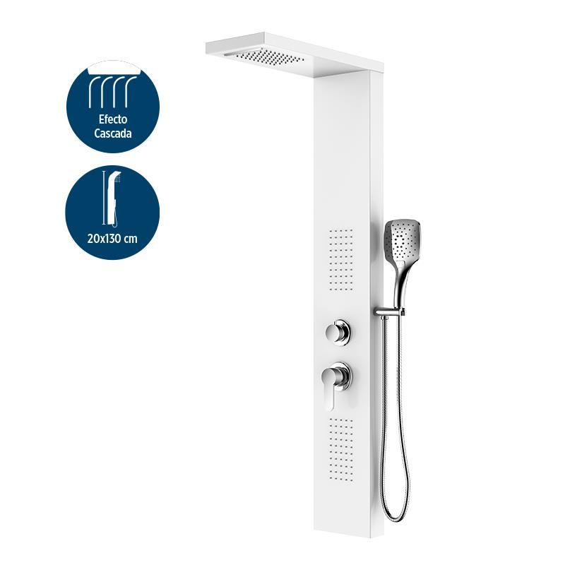 Columna de ducha con hidromasaje Serie Elisabeth BT2483 blanca