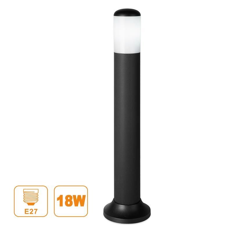 Farol plástico negro de pie