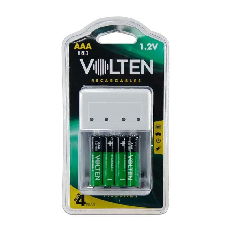 Pack cargador + 4PCS pilas recargables 1.000MAH LR03/AAA VL1324