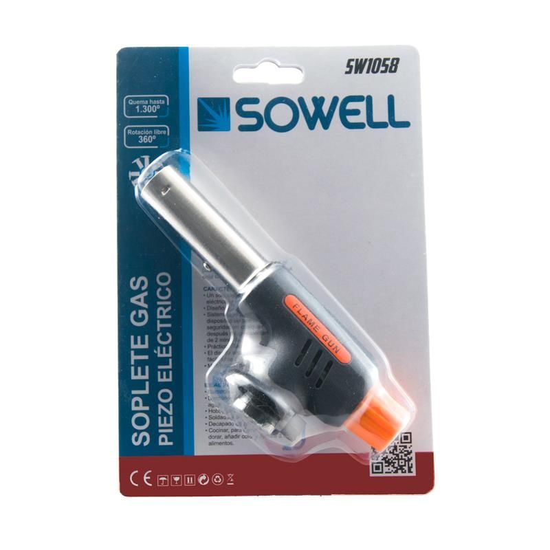 Soplete gas con piezo botella desechable Sowell SW1058