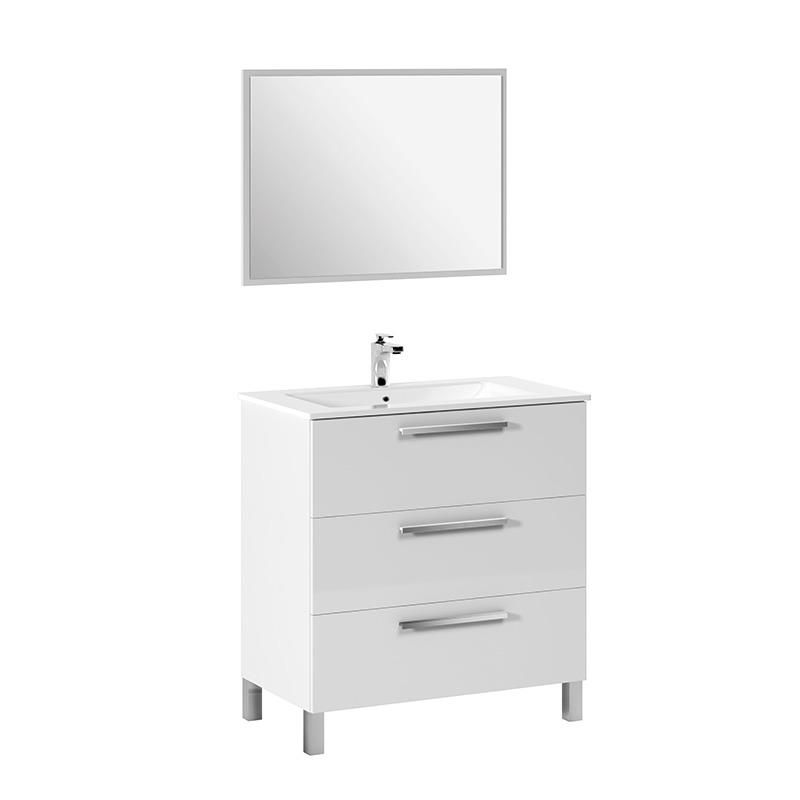 Mueble baño + espejo Athena 86X80X45CM blanco 305423B0