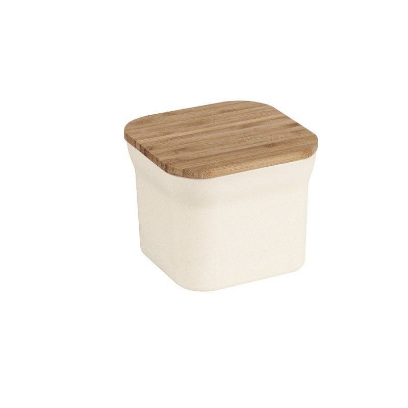 Recipiente fibra de bambú 11,6X11,6X9,6CM beige Jocca 4538