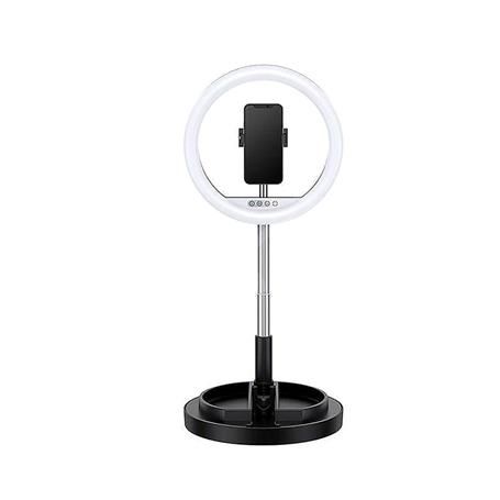 Anillo de luz con soporte plegable negro Usams USZB120BK