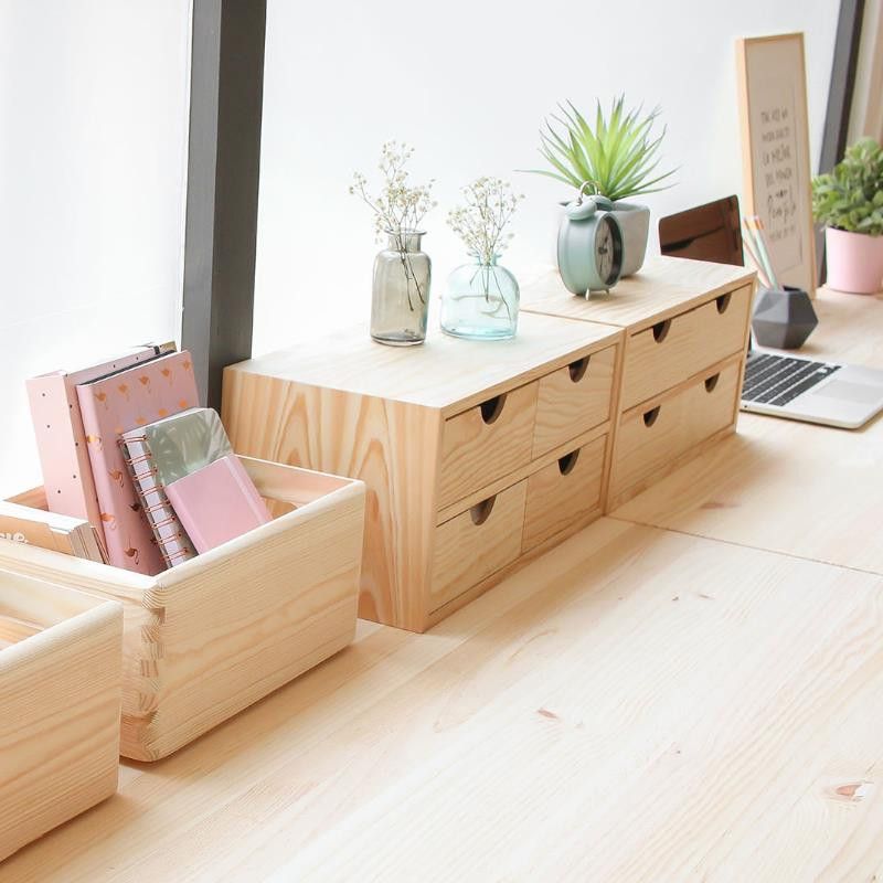 Cajonera multiusos madera Mini Bloc 40X20X18.5CM BLP22099 - Imagen 2