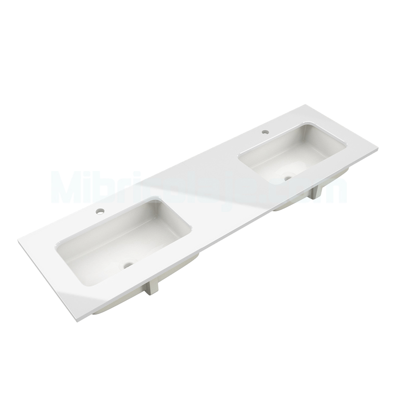 Encimera baño doble 120X46X17CM. Serie Opalo Benotti BT2301