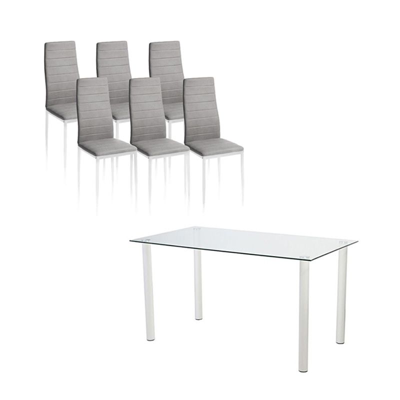 Conjunto comedor mesa y 6 sillas Mod. Yuri blanco