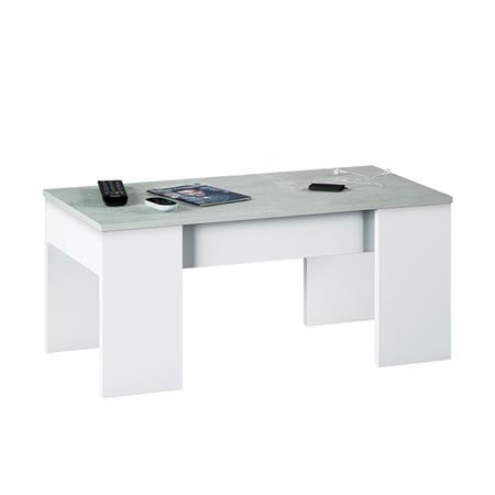 Mesa centro elevable Mod. Gala blanco cemento 90X50X46CM - Imagen 3