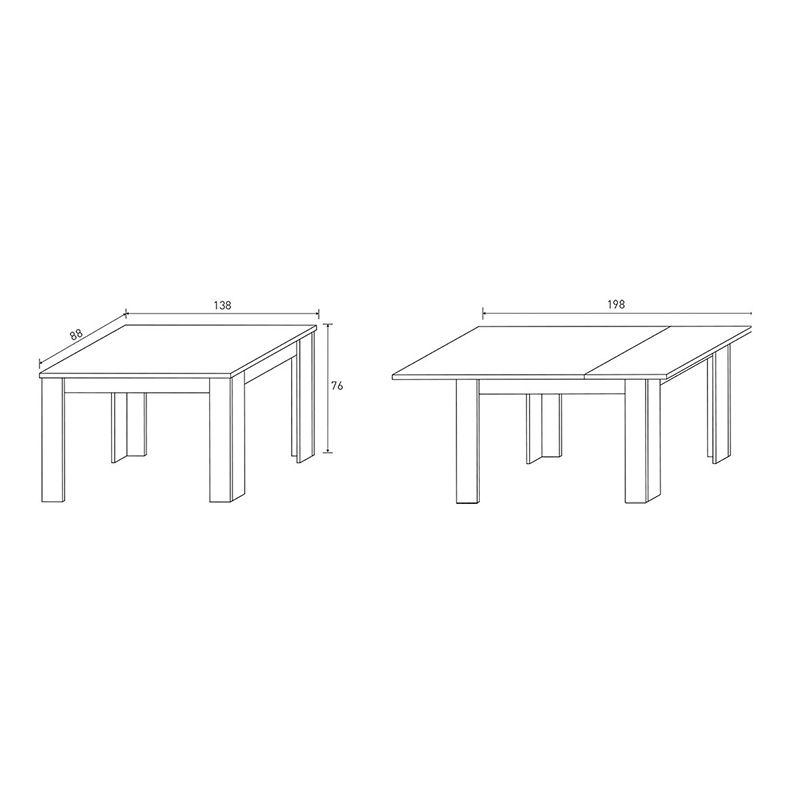 Mesa extensible 140-200CM Mod. Corfu ANDP-G - Imagen 6