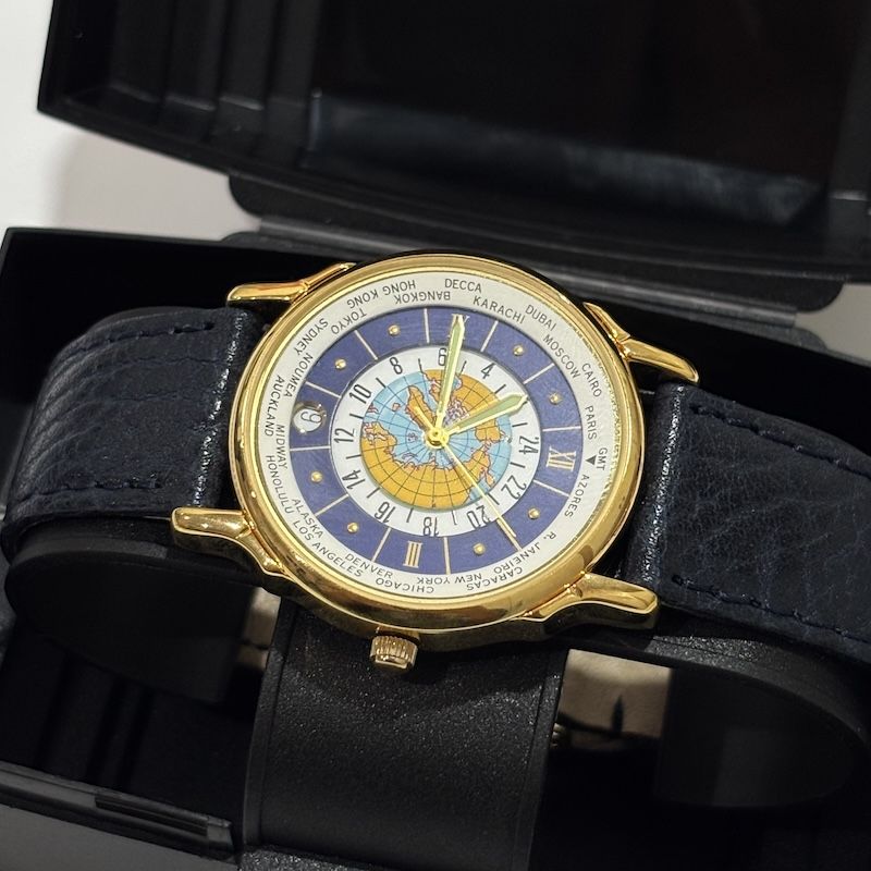 Reloj Kalter de Cuarzo con Esfera Mapa y Correa Azul Marino - Imagen 3