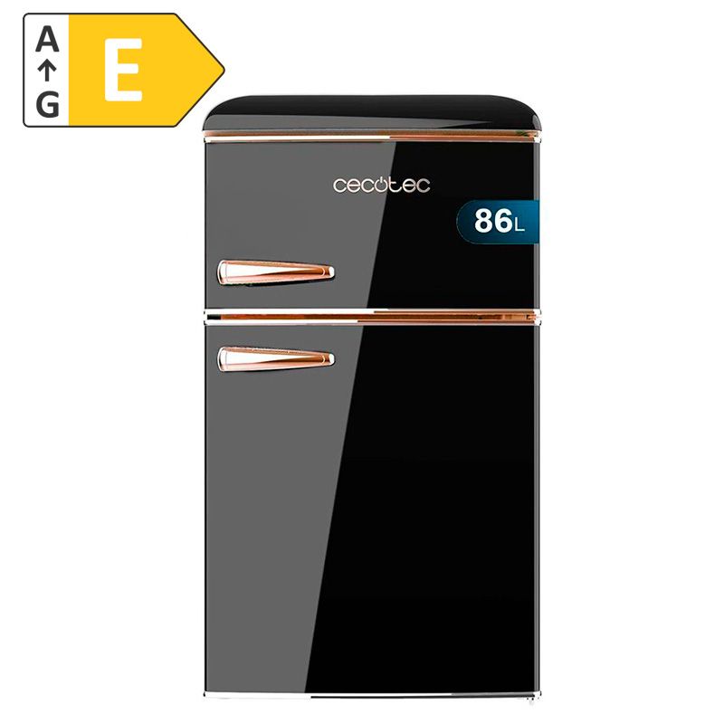 Nevera 2 Puertas Retro 86L Bolero CoolMarket 2D Origin 86 Black E Cecotec