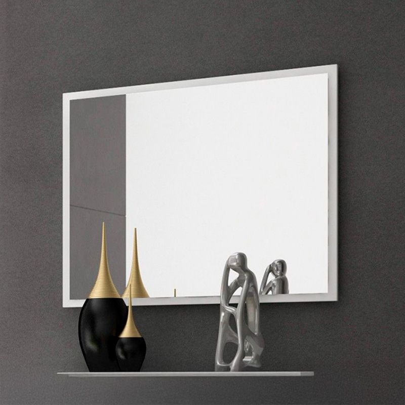 Espejo con marco comodín 90X75CM blanco Mod. Cabra