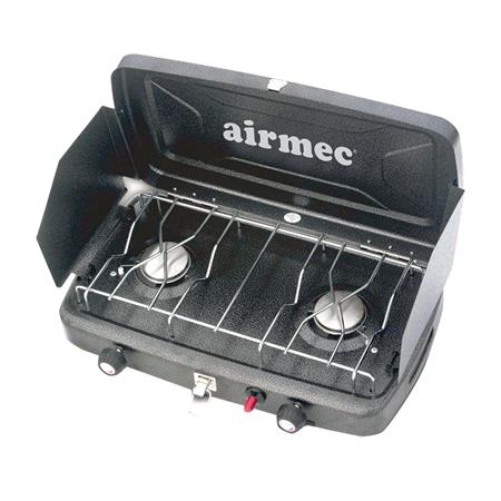 Cocina de gas portátil 2 Fuegos con protectores contra viento AM131359