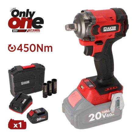 Llave de impacto 20V 450NM Only One (1X 4.0AH) AC1780