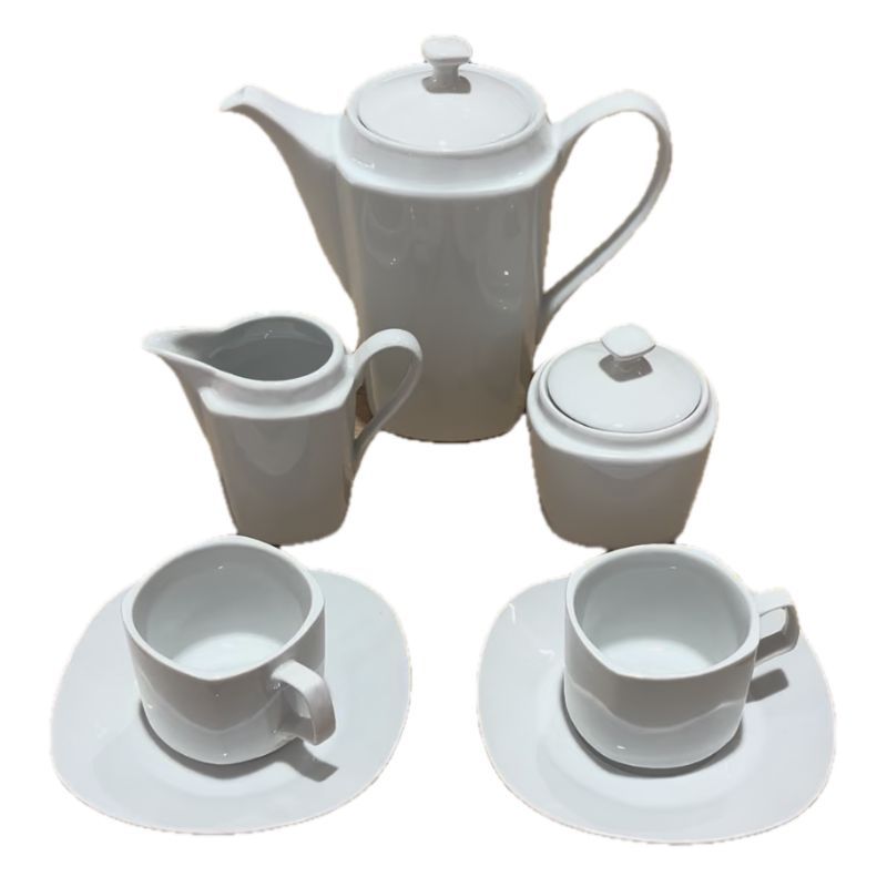 Juego de té Royal Empire 27 piezas Blanco Liso