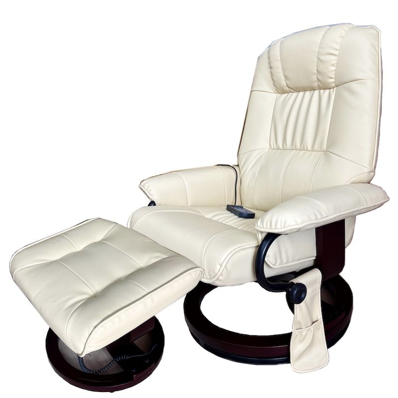 Sillón masajeador con taburete Mod. 1009 Beige y Roble