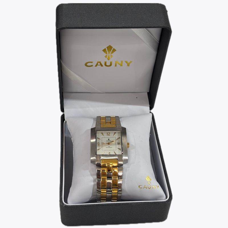 Reloj Mod. Cuadrado Hombre Acero Inox y Oro
