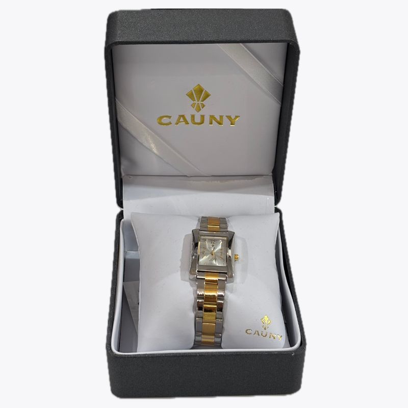 Reloj Mod. Rectangular Mujer Acero Inox y Oro