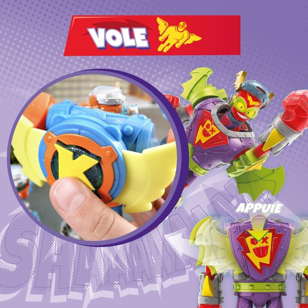 SUPERTHINGS Superbot Fury Storm – Robot Articulé Méchant, Ailes Déployables, Avec Kazoom Kid Et SuperThing Exclusifs
