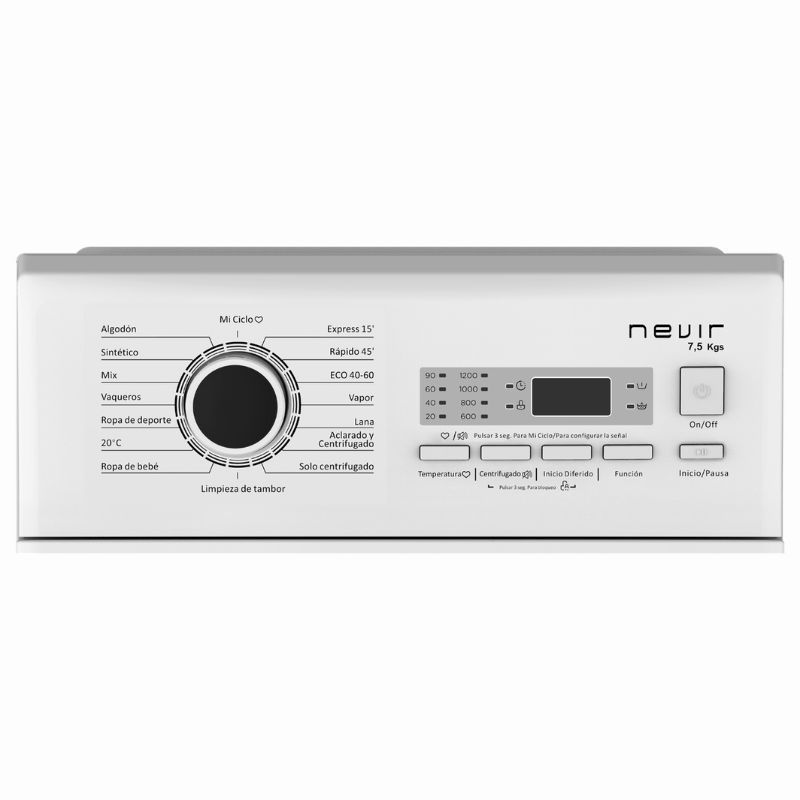 Lavadora Carga Superior 7,5Kg Nevir NVR-WMTL1201INA - Imagen 3