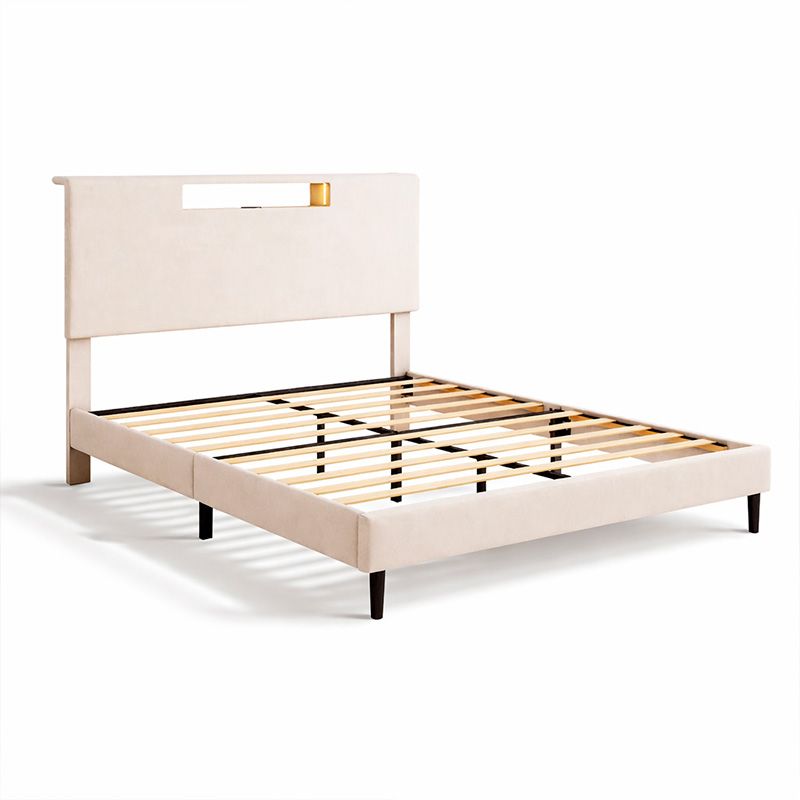 Cama 150x200 con cabecero Mod. 704 Queen beige