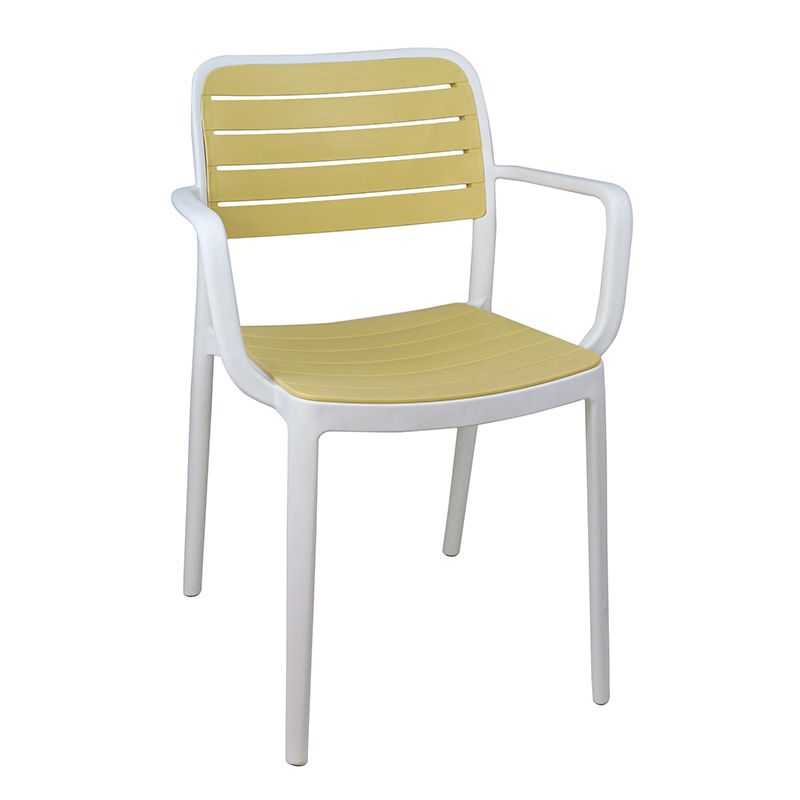 Silla de exterior Mod. Kelly blanco beige