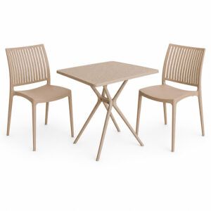 Conjunto Mesa y Sillas Beige