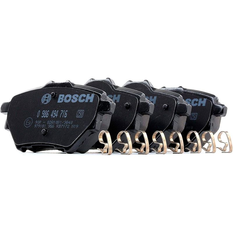 Bosch BP1711 Juego de 4 de Pastillas de freno Eje trasero certificación ECE-R90