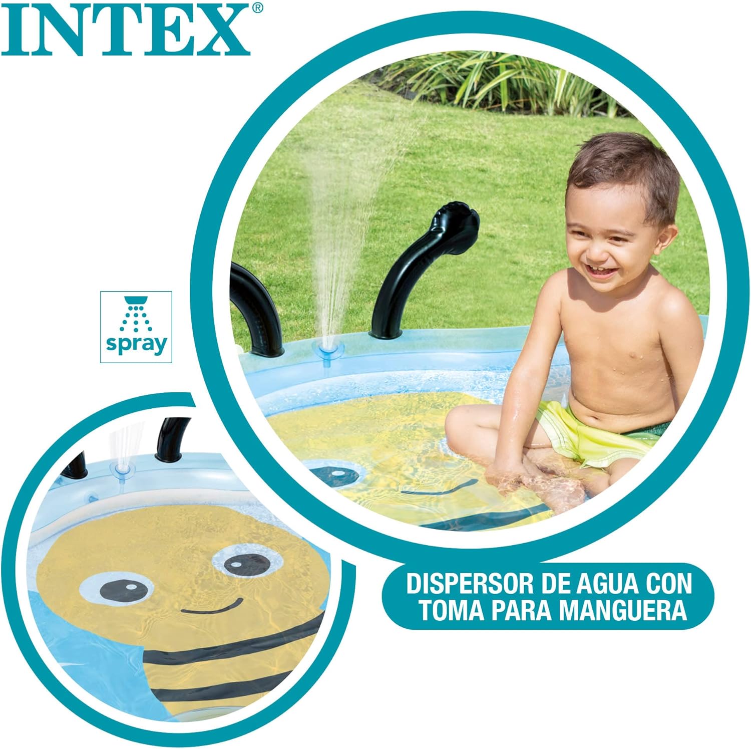 Piscina para bebés Abeja con Ducha 127x72cm Intex - Imagen 5