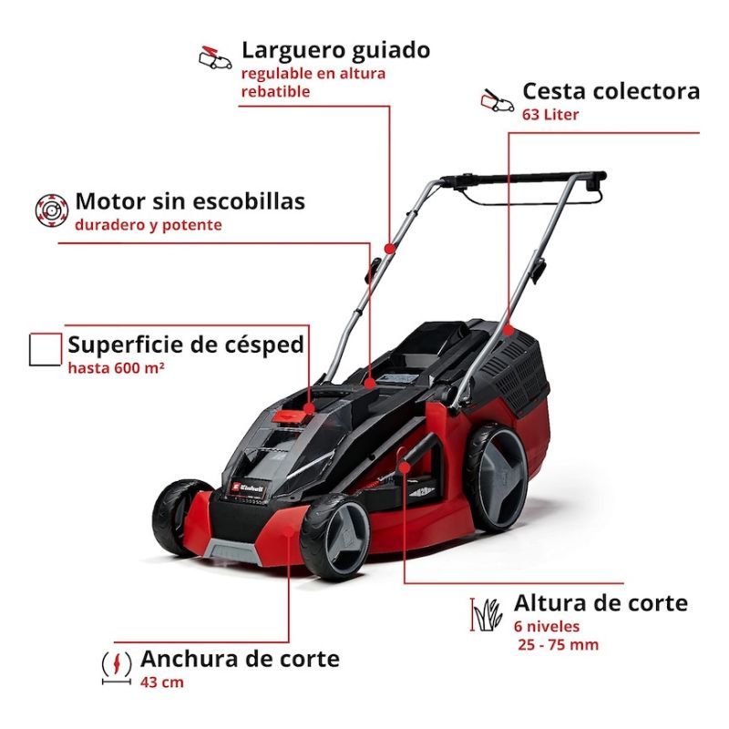 Cortacésped a batería Einhell GE-CM 43 Li M Kit Power X-Change - Imagen 2