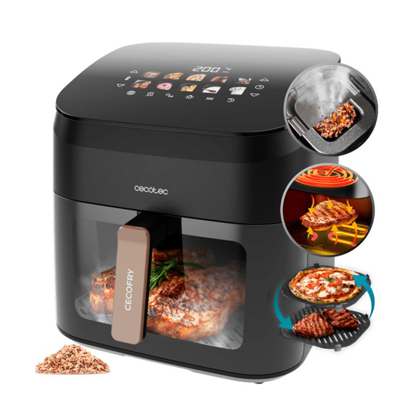 Freidora de aire con doble grill y ahumador Cecofry&Grill Smokin' 8500