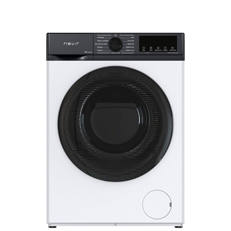 Lavadora Inverter Nevir 10 Kg Nvr-wmfl1410ina-Bc Blanca Vapor 1400 Rpm A