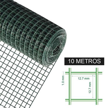 Tela metálica 1X10M plastificada 12.7X12.7X1.0MM DG1372