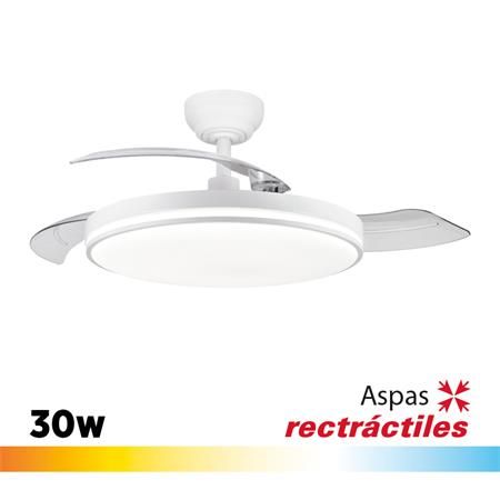 Ventilador de techo con luz LED aspas retráctiles 42" 30W LH2332