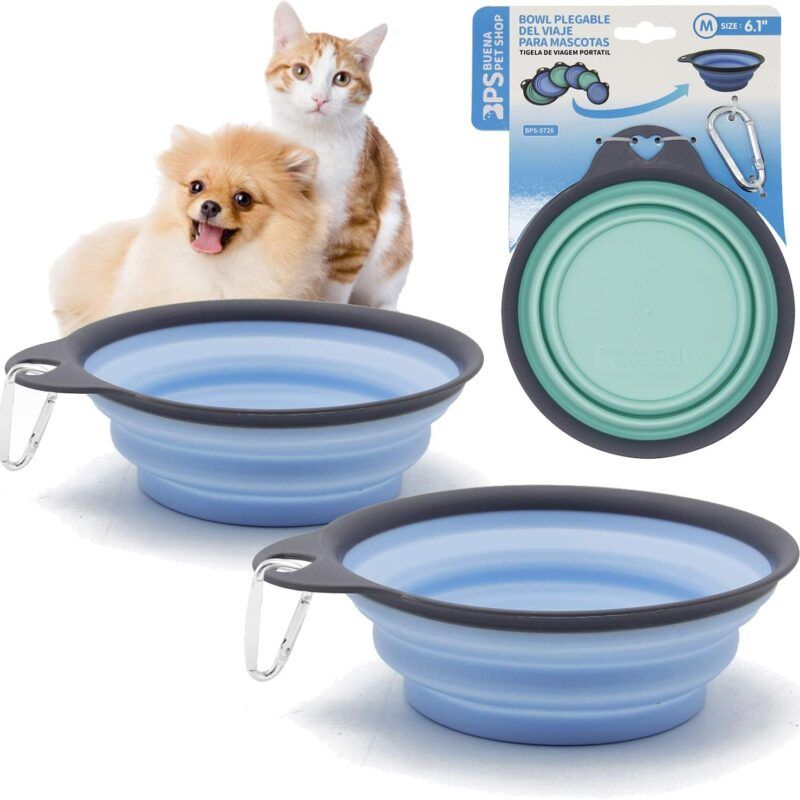 Comedero bebedero portátil plegable para mascotas Talla M