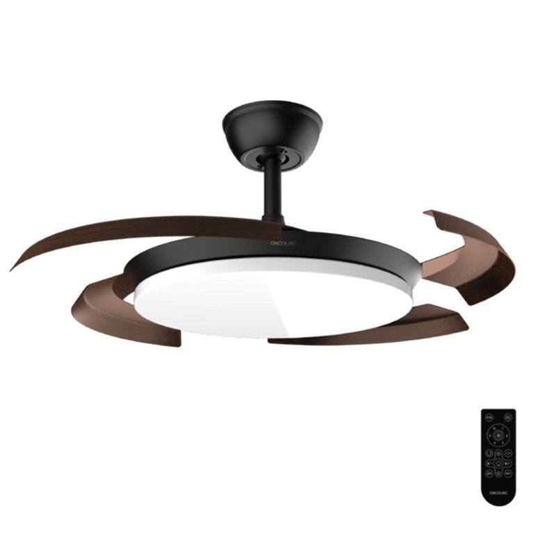 Ventilador de techo con aspas retráctiles EnergySilence Aero 4500 Puzzle Invisible Black&DarkWood