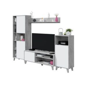 Mueble TV 260cm cemento blanco 016686L