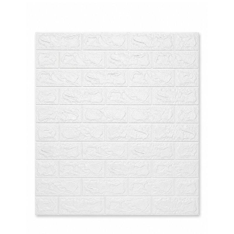 Panel Decorativo de Pared 3D Autoadhesivo Efecto Piedra Blanco 77×70 cm