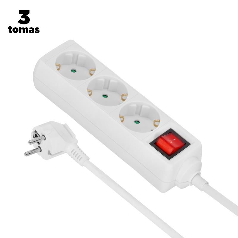 Base Múltiple 3 tomas con interruptor VL1049