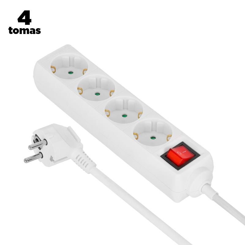 Base Múltiple 4 tomas con interruptor VL1050