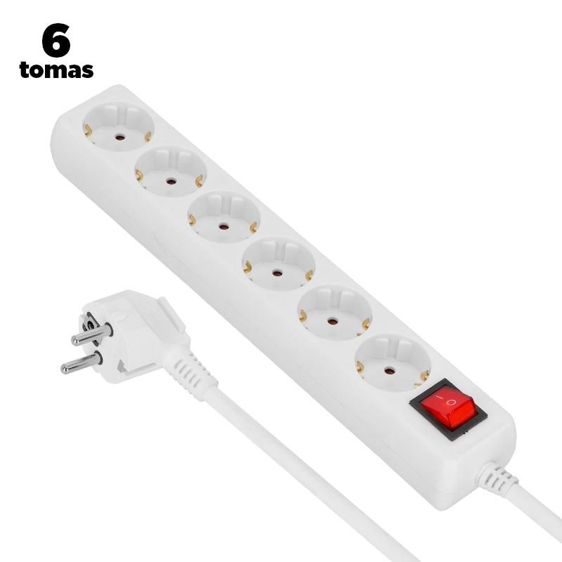 Base Múltiple 6 tomas con interruptor VL1052