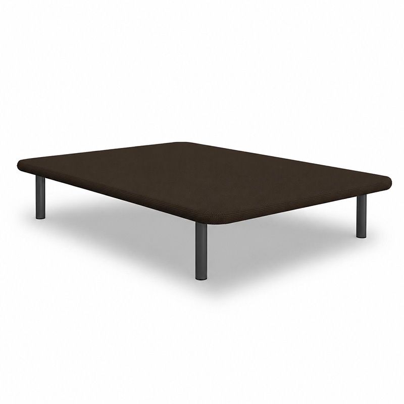 Base tapizada 135x190 Eco con 4 patas choco