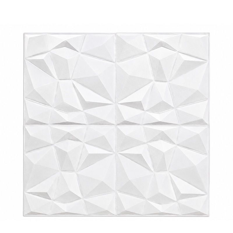 Panel Decorativo de Pared 3D Autoadhesivo Efecto Diamante blanco 70x70cm
