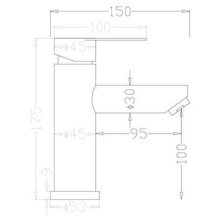 Monomando de lavabo negro Serie Summer BT2931 - Imagen 2