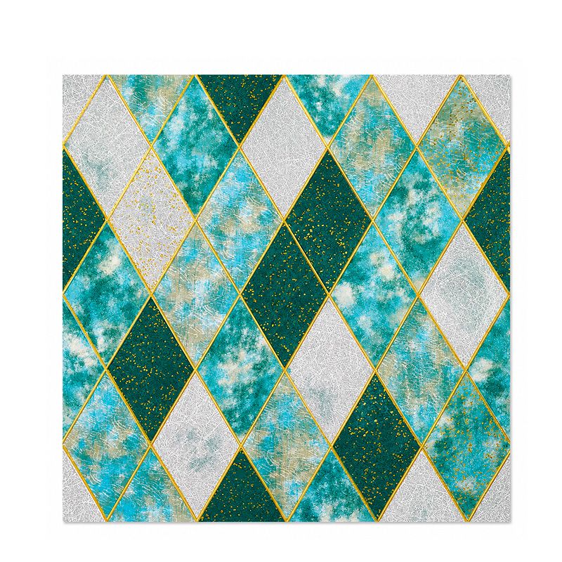 Panel Decorativo de Pared 3D Autoadhesivo Efecto Rombo verde azul 70x70 cm