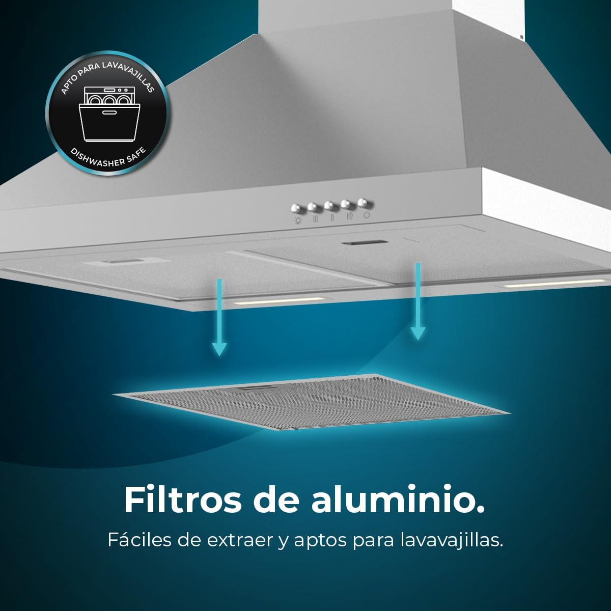 Campana Extractora 60CM Piramidal Bolero Flux PM 606500 Inox A Cecotec - Imagen 9