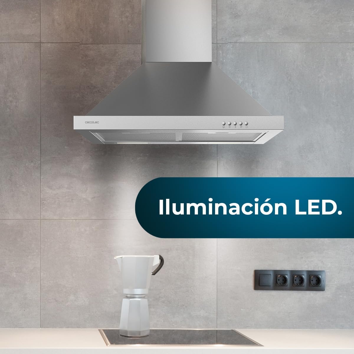 Campana Extractora 60CM Piramidal Bolero Flux PM 606500 Inox A Cecotec - Imagen 10