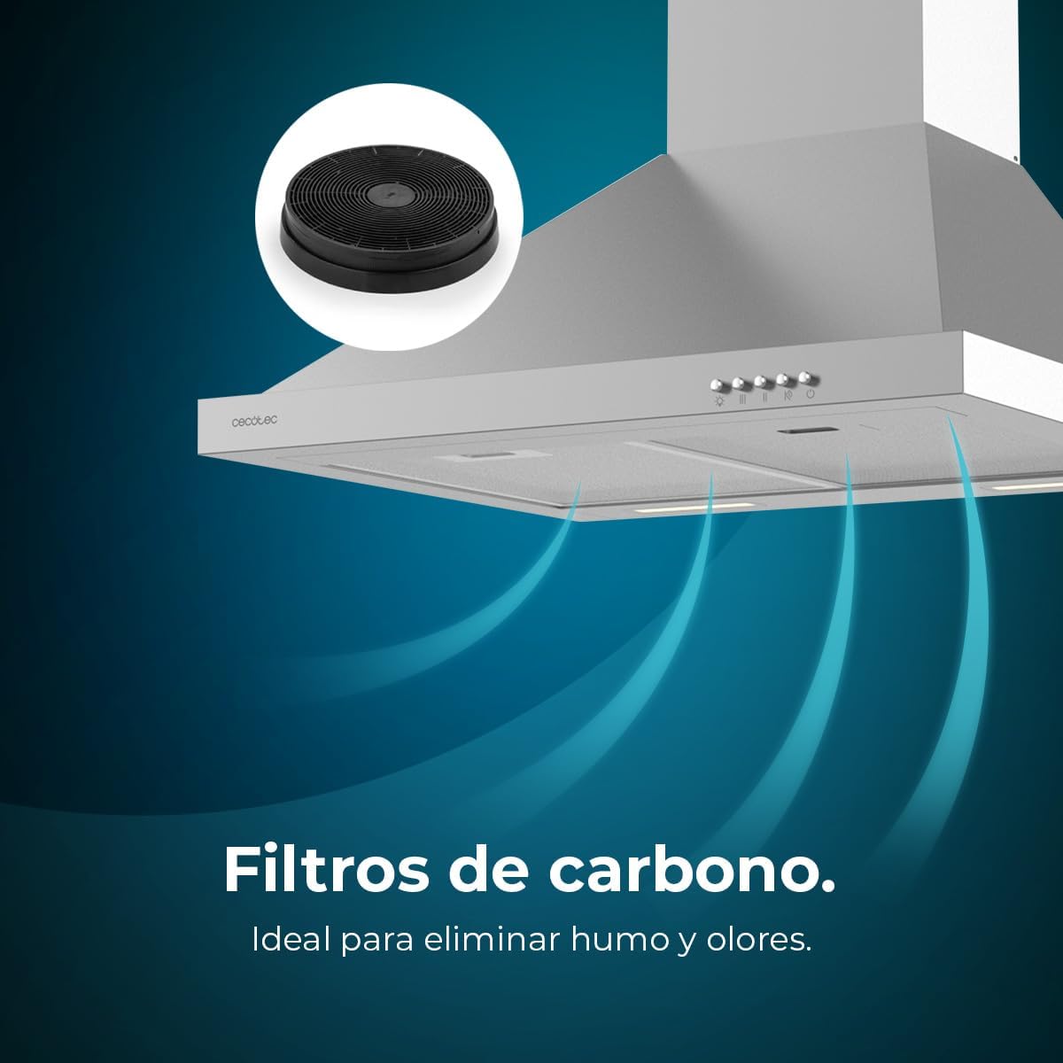 Campana Extractora 60CM Piramidal Bolero Flux PM 606500 Inox A Cecotec - Imagen 8