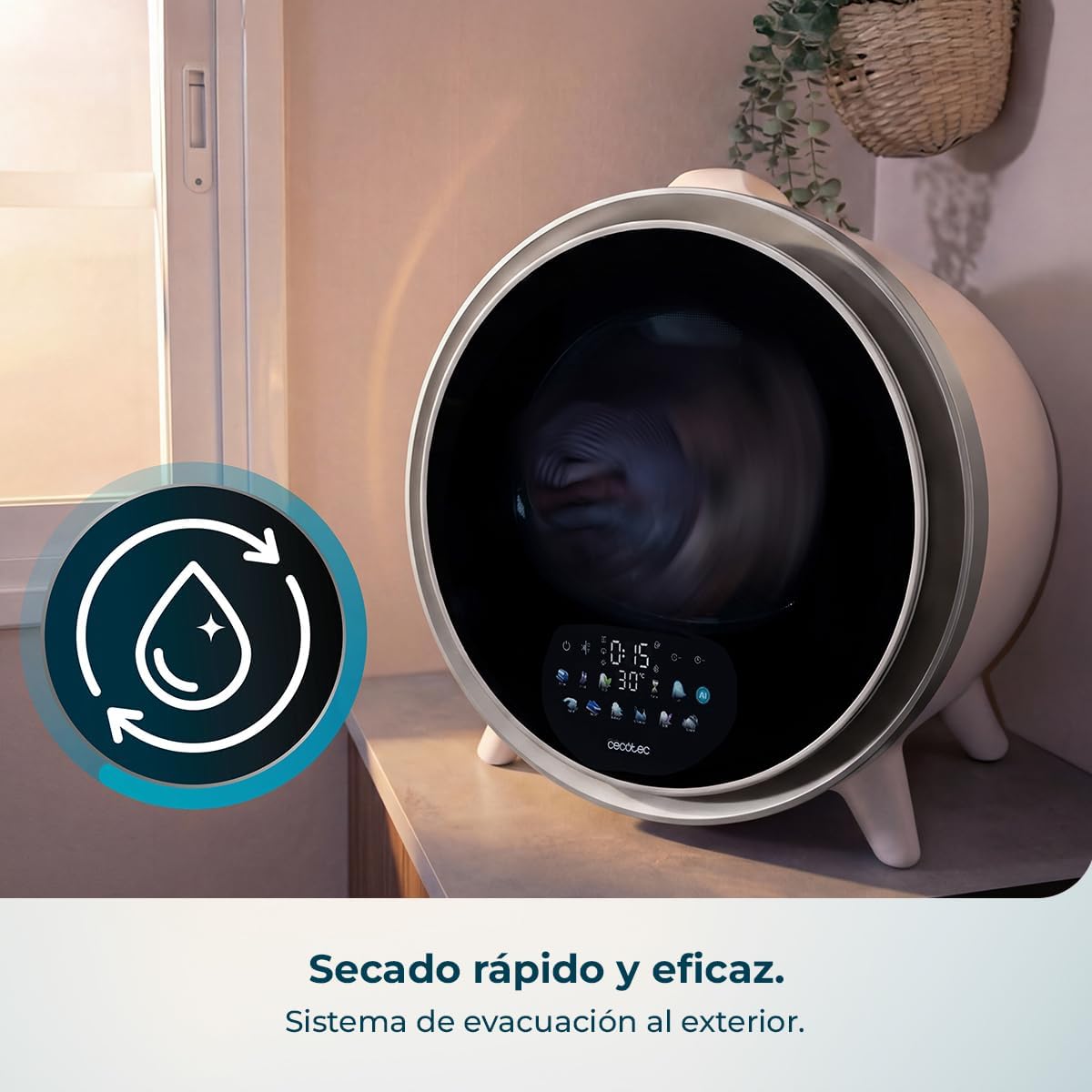 Secadora compacta de evacuación 3Kg Bolero DressCode Dry 3600V Gold Cecotec - Imagen 13