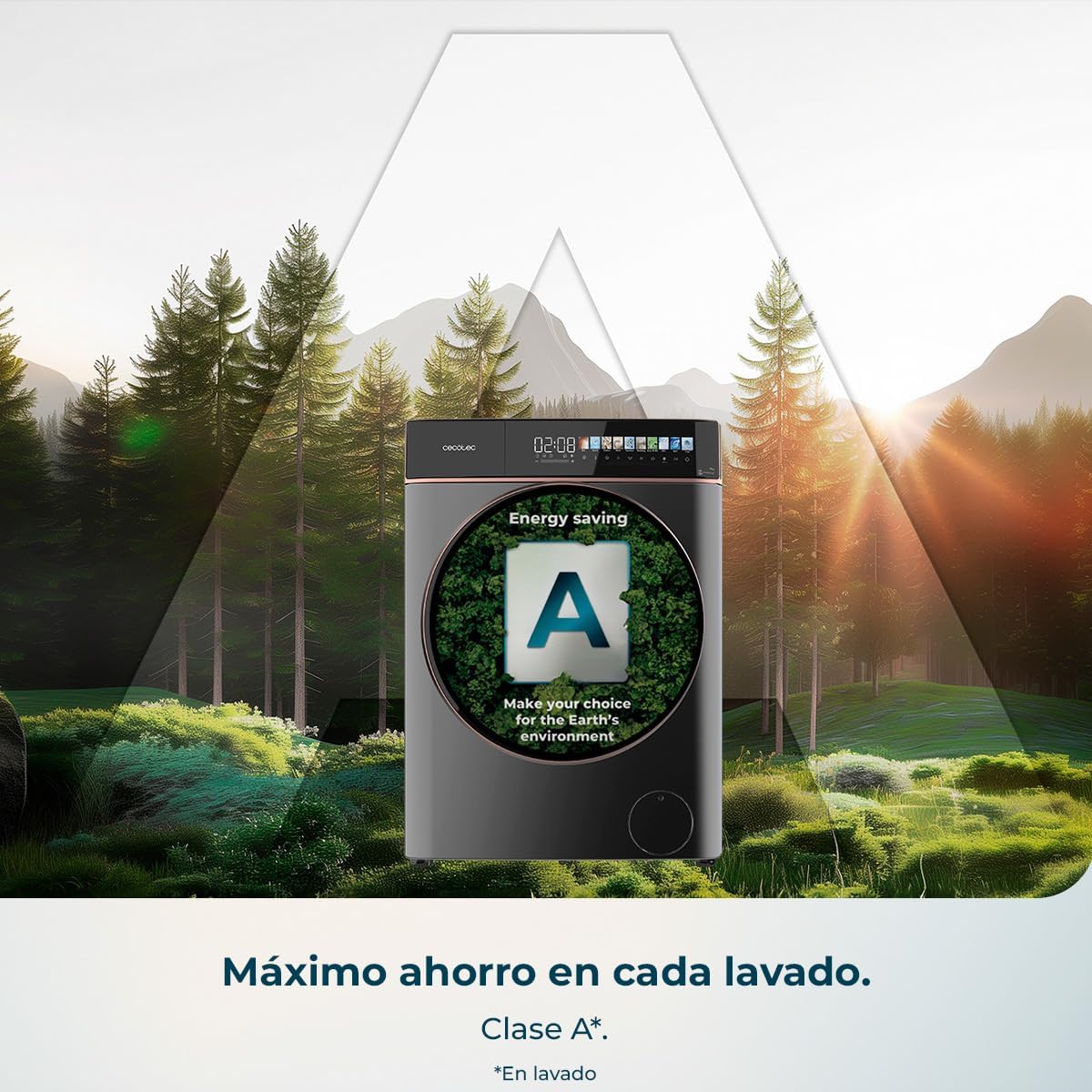 Lavadora secadora steel de 8 a 5 kg Bolero Wash&Dry 85900 Inverter Acero Cecotec - Imagen 3